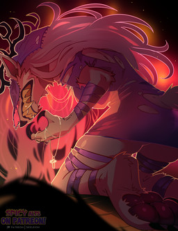 anthro antlers biped breasts butt claws clenched_teeth clothed clothed_anthro clothed_female clothing female finger_claws fingers fur horn kneeling solo tail teeth white_body white_fur white_tail skeleion bloodborne fromsoftware sony_corporation sony_interactive_entertainment vicar_amelia beast_(bloodborne) 2025 hi_res