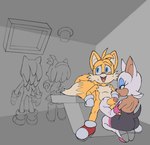 age_difference anthro crouching duo female imminent_fellatio imminent_oral male male/female older_female younger_male boobtardd sega sonic_the_hedgehog_(series) miles_prower rouge_the_bat bat canid canine fox mammal hi_res sketch