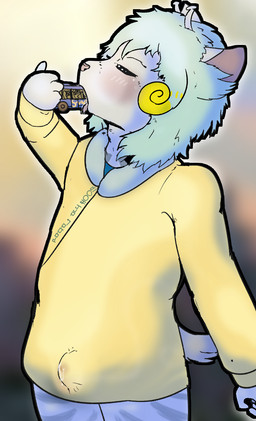 antennae_(anatomy) anthro blue_hair blurred_background blush bodily_fluids bottomless bus casual_vore clothed clothing commercial_vehicle cum cum_in_clothing cum_through_clothing erection erection_under_clothing eyes_closed femboy genital_fluids hair macro male mass_vore micro morning multiple_prey stripes vehicle vore wet wet_clothing yellow_clothes teruni-inamor wassa_panotto_inamor alien virelli hi_res