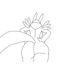 anthro breasts butt female solo tail tail_motion tailwag mike_santos bandai_namco digimon canid canine digimon_(species) mammal renamon animated short_playtime