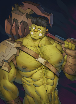 abs facial_piercing green_body green_skin male muscular muscular_humanoid muscular_male nipples nose_piercing nose_ring pecs piercing ring_piercing solo eruprior krenor_(eruprior) humanoid orc hi_res