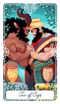 beard bottomwear bovine_ears card clothed clothing container cup duo facial_hair feral gold_(metal) hand_holding heads_together horn intimate loincloth long_beard lowered_head male male/male nipples romantic romantic_couple tarot tarot_card topless two_of_cups_(tarot) yoshisquared european_mythology greek_mythology mythology enkidu_(mythology) gilgamesh bovid bovine cattle demigod human humanoid mammal minotaur hi_res