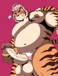 anthro balls countershading fur genitals male muscular muscular_anthro muscular_male nipples penis solo striped_body striped_fur stripes vein veiny_penis bearlovestiger13 lifewonders tokyo_afterschool_summoners hombre_tigre_(tas) felid mammal pantherine tiger hi_res