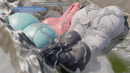 animal_genitalia anthro ball_size_difference balls balls_expansion big_balls big_penis bodily_fluids comparing competition cum cum_on_balls cum_on_penis dialogue duo excessive_cum excessive_genital_fluids expansion feral genital_expansion genital_fluids genitals huge_balls huge_penis hyper hyper_balls hyper_genitalia hyper_penis immobile knot knotted_penis macro_balls macro_penis male multi_balls multi_genitalia outside penile_spines penis penis_expansion penis_size_difference sheath sitting_on_balls size_difference transformation vein veiny_balls veiny_penis a3person bonzaipalmtree mythology drash_(character) zai_(bonzaipalmtree) dragon mythological_creature mythological_scalie scalie 3d_(artwork) digital_media_(artwork) hi_res sequence