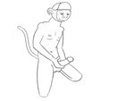 anthro male masturbation penile penile_masturbation simple_background solo yeen_bavits netflix tuca_and_bertie deli_guy haplorhine mammal monkey primate 4:3 hi_res monochrome