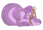 2_mouths ambiguous_gender anthro blonde_hair double_kiss dreadlocks duo featureless_crotch hair horn kissing long_ears male male/ambiguous male/male multi_mouth nude purple_body simple_background size_difference tail tail_mouth thick_tail thick_thighs unusual_anatomy unusual_tail tacokurt mythology bloop_(tacokurt) schatti bog_leech_(species) bogroo dragon gastropod hybrid kangaroo macropod mammal marsupial mollusk monster mythological_creature mythological_scalie octoroo scalie digital_media_(artwork) sketch