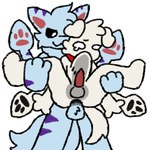 abdominal_bulge anthro carrying_another carrying_partner carrying_position duo male male/male x-ray_view mushroomwolf changed_(video_game) ruffle(character) sparky(character) squid_dog_(changed) canid canine mammal 1:1 low_res thumbnail