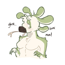 ambiguous_gender anthro asphyxiation blush bodily_fluids breasts choking choking_on_penis cum cum_in_mouth cum_inside deep_penetration deep_throat disembodied_penis drinking drinking_cum duo fluffy genital_fluids genitals hands_up male male/male moan oral oral_penetration penetration penis penis_imprint small_breasts solo_focus surprised lopsalien ali_(lopsalien) alien lagomorph mammal 1:1