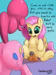 2014 balls blue_eyes caboni32 cutie_mark dialog dickgirl english_text equine female flaccid fluttershy_(mlp) friendship_is_magic fur hair horse intersex mammal my_little_pony pegasus penis pink_fur pink_hair pinkie_pie_(mlp) pony text wings yellow_fur
Rating: Explicit
Score: 25
User: ultragamer89
Date: February 13, 2014