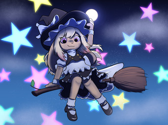 broom cleaning_tool clothing costume female footwear fur hat headgear headwear magic_user moon night purple_eyes shoes solo star tan_body tan_fur witch witch_costume witch_hat milachu92 touhou mallow_(mileysakiko) marisa_kirisame lagomorph leporid mammal rabbit hi_res