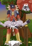 ahegao animal_genitalia animal_penis anthro anthro_on_feral anus balls berry bestiality black_body blue_eyes bodily_fluids bucket butt canine_genitalia canine_penis claws clothing container cum cum_drip cum_from_ass cum_in_ass cum_in_bucket cum_in_container cum_in_mouth cum_inside cutaway deep_throat delivery_(commerce) delivery_employee delivery_uniform drinking drinking_cum dripping duo feral field food fruit fur furniture genital_fluids genitals glup green_eyes heart_eyes heart_symbol looking_at_genitalia looking_at_penis looking_pleasured male male/male on_table oral oral_penetration pawpads paws penetration penis plant plap rear_view red_body splat spread_legs spreading sunset table throbbing throbbing_penis tongue tongue_out tree uniform white_body white_fur y_anus yellow_body yellow_fur yellow_sclera freetao nintendo pokemon gareth_(bootleggar) tao_(freetao) absol blaziken generation_3_pokemon pokemon_(species) absurd_res hi_res