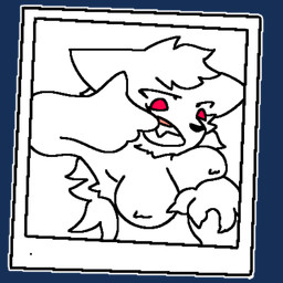 anthro big_breasts breasts clenched_teeth crossgender female fur mtf_crossgender polaroid_photo pupils red_eyes red_pupils selfie solo teeth teeth_showing white_body white_fur fallonheels changed_(video_game) dr._k_(changed) canid canine canis mammal wolf 1:1 alpha_channel hi_res