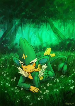 ambiguous_gender grass green_theme haychel nintendo pokémon simisage solo video_games
Rating: Safe
Score: 1
User: slyroon
Date: March 10, 2014