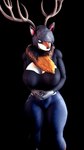 anthro big_breasts breasts clothed clothing female fluffy fluffy_chest horn simple_background transparent_background ludexus fan_character icarus_berrys_(ludexus) cervine deer mammal 3d_(artwork) absurd_res alpha_channel digital_media_(artwork) hi_res source_filmmaker_(artwork)