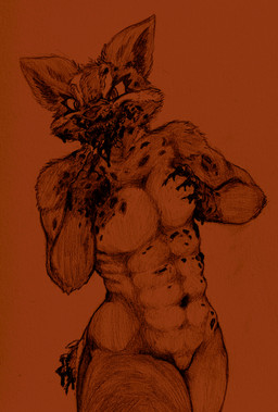 abs anthro blood blood_on_face blood_on_hand blood_on_tail blood_on_tongue blood_splatter bodily_fluids chest_grab cutting_self docked_tail featureless_crotch female gore love_handles muscular muscular_anthro muscular_female navel open_mouth self-harm sharp_teeth short_tail smile solo spiral spiral_eyes tail teeth tongue tongue_out touching_tongue axentooth sabrina_(axentooth) canid canine fox mammal monster red_fox true_fox absurd_res hi_res