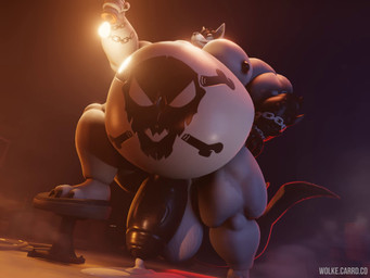 abdominal_bulge anthro balls belly belly_tattoo big_balls big_belly big_muscles big_pecs big_penis bodily_fluids cum cum_drip dripping ejaculation foreskin genital_fluids genitals huge_balls huge_belly huge_pecs huge_penis humanoid_genitalia humanoid_penis hyper hyper_balls hyper_genitalia hyper_penis infinite_cum infinite_genital_fluids interrogation_room male male_pred markings musclegut muscular muscular_male nipples nude pecs penis skull_(marking) solo step_pose tattoo vore wolke zero_(lor) typhon_(species) 3d_(artwork) 3d_animation 4:3 animated digital_media_(artwork) hi_res no_sound short_playtime video