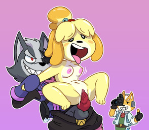 accessory ahegao animal_genitalia animal_penis anthro anthro_on_anthro anthro_penetrated anthro_penetrating anthro_penetrating_anthro areola balls being_watched black_eyes black_nose blonde_hair blush breasts brown_hair camera canine_genitalia canine_penis clothed clothed/nude clothed_male clothing countershading duo_focus erect_nipples erection eyebrow_through_hair eyebrows female female_penetrated fingerless_gloves floppy_ears genitals gesture glistening glistening_body glistening_hair glistening_skin gloves grey_body grey_hair grey_skin group hair hair_accessory hair_bell hand_gesture handwear happy happy_sex holding_arm jacket knot looking_at_another looking_pleasured male male/female male_penetrating male_penetrating_anthro male_penetrating_female medium_breasts motion_lines multicolored_body multicolored_hair multicolored_skin nipples nude nude_female one_eye_obstructed open_mouth open_smile penetration penis purple_background red_eyes sex simple_background smile spread_legs spreading teeth thick_thighs thumbs_up tied_hair tongue tongue_out topknot topwear translucent translucent_hair two_tone_body two_tone_hair two_tone_skin vaginal vaginal_penetration vein veiny_penis voyeur vulva white_body white_countershading white_skin yellow_body yellow_skin goopbloop animal_crossing nintendo star_fox fox_mccloud isabelle_(animal_crossing) wolf_o'donnell canid canine canis domestic_dog fox mammal shih_tzu toy_dog wolf 2020 crossover digital_drawing_(artwork) digital_media_(artwork) full-length_portrait hi_res portrait three-quarter_portrait