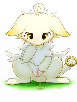 ahoge blush bodily_fluids body_blush chest_tuft claws female feral front_view fur genital_fluids genitals grass hair kemono multicolored_body multicolored_fur on_hind_legs peeing peeing_on_ground plant quadruped simple_background solo tail tuft two_tone_body two_tone_fur urine urine_on_ground vulva vulva_blush white_background white_body white_fur wings yellow_body yellow_eyes yellow_fur k-dra61 mythology mel_(k-dra61) dragon furred_dragon furred_scalie mythological_creature mythological_scalie scalie 2024 3:4 digital_drawing_(artwork) digital_media_(artwork) hi_res