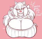 anthro big_breasts breast_squeeze breast_squish breasts cleavage cleavage_cutout clothed clothing cutout female huge_breasts hyper jewelry lipstick makeup mature_female mommy_kink necklace piercing presenting presenting_breasts ring seductive solo squeezing squish suggestive sweater text topwear wide_hips desiree dhx2kartz meme_clothing sega sonic_the_hedgehog_(series) desiree_the_hedgehog fan_character eulipotyphlan hedgehog mammal meme mother_(lore) parent_(lore)