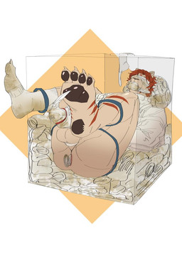 anthro balls bdsm black_pawpads blindfold bondage bottomless bound box clothed clothing container container_bondage dirty dirty_clothing dirty_socks footwear genitals hair humanoid_genitalia humanoid_penis in_box in_container legs_up lying male on_back pawpads penis penis_in_sock red_hair restraints sock_fetish sock_in_ass socks socks_in_box socks_in_mouth solo straitjacket stuck_in_box stuff_gag three-quarter_view through_wall yejibudingzi mammal