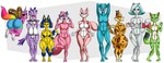 abs anthro big_breasts big_butt blue_body breasts butt claws curvy_figure feet female green_body group horn mature_female nude pink_body purple_body soles tail thick_thighs voluptuous white_body wide_hipped_female wide_hips wings yellow_body infiniteshades animal_crossing cartoon_network freedom_planet galaxytrail glitch_productions kirby_(series) nintendo rainbow_butterfly_unicorn_kitty ryan's_world sega smg4 sonic_the_hedgehog_(series) super_planet_dolan the_amazing_world_of_gumball alpha_lexa ankha_(animal_crossing) blaze_the_cat carol_tea clawroline felicity_(rainbow_butterfly_unicorn_kitty) karen_(smg4) nicole_watterson shima_luan domestic_cat felid feline felis leopard mammal pantherine wildcat absurd_res crossover hi_res