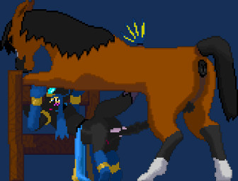 2017 abdominal_bulge against_fence against_surface alpha_channel alternate_color animal_genitalia animal_penis animated anthro anthro_on_feral balls bent_over bestiality black_body black_fur black_hair black_skin blue_body blue_eyes blue_skin blush brown_body brown_fur clothed clothing digital_media_(artwork) dress duo equid equine equine_penis erection female female_penetrated fence feral feral_penetrating fur genitals hair hooves horse jewelry loop low_res male male/female male_penetrating male_penetrating_female mammal metal milotic nintendo nude nyx_(proteus) penetration penile penile_penetration penis penis_in_pussy pixel_(artwork) pixel_animation pokémon pokémon_(species) short_playtime simple_background size_difference transparent_background tsunamidusher vaginal vaginal_penetration video_games white_body white_fur wood yellow_body yellow_skin