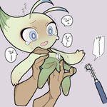 blush bodily_fluids brush crying female genital_fluids imminent_sex precum size_difference smaller_female tears text toothbrush young yamada_(pixiv24040206) nintendo pokemon celebi generation_2_pokemon human humanoid legendary_pokemon mammal pokemon_(species) 1:1 hi_res