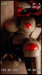 anthro bed big_breasts black_body black_border bodily_fluids border bow_tie breasts eyes_closed female fingering fingering_self furniture genital_fluids inside lying lying_on_bed machine masturbation navel nipples nude nude_anthro nude_female on_back on_bed recording red_bow_tie red_nipples sharp_teeth solo spread_legs spreading teeth thick_thighs tongue tongue_out vaginal vaginal_fingering vaginal_fluids wide_hips mrs_dexie jizzyfox_(modeler) five_nights_at_freddy's freddy_fazbear's_pizzeria_simulator scottgames lefty_(fnaf) animatronic bear mammal robot robot_anthro 2025 3d_(artwork) absurd_res digital_media_(artwork) hi_res