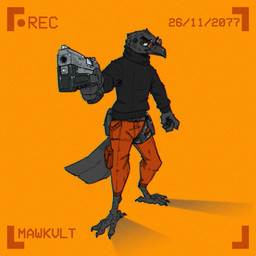 aiming aiming_at_viewer aiming_gun aiming_weapon angry anthro barefoot beak belt belt_pouch black_body black_clothing black_feathers black_sweater black_topwear bottomwear clothing eyewear feathers feet glasses gun handgun holding_gun holding_handgun holding_object holding_pistol holding_ranged_weapon holding_weapon looking_at_viewer male orange_bottomwear orange_clothing orange_pants pants pistol ranged_weapon round_glasses solo sweater tail tail_feathers text topwear weapon wearing_glasses mawkvlt izaan_raysmith_(mawkvlt) avian bird corvid corvus_(genus) crow oscine passerine 1:1 hi_res