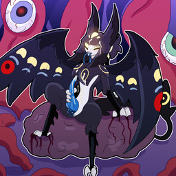 ahegao bangs black_hair black_tail blue_ears blue_hair blue_tongue blue_wings blunt_bangs bodily_fluids claws cloacal_penis countershading cum cum_on_face detailed_background ejaculation forest genital_fluids genitals glowing glowing_eyes grey_claws hair intersex looking_pleasured looking_up markings masturbation messy multicolored_wings outline penis plant red_markings sitting solo tail tail_markings tapering_penis teeth tongue tongue_out tree white_body white_countershading white_outline wing_markings wings yellow_markings yellow_sclera shizameakanzatsu european_mythology greek_mythology mythology yan_(shizameakanzatsu) alien arthropod avian butterfly harpy humanoid insect lepidopteran mythological_avian mythological_creature nethermare 1:1 2026 absurd_res digital_drawing_(artwork) digital_media_(artwork) hi_res