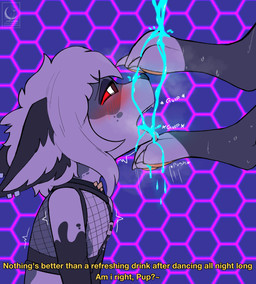 anthro beverage black_body black_fur blue_fluid blush blush_lines bodily_fluids clothing dominant dominant_female drinking duo feet female fishnet_clothing fishnet_topwear foot_fetish fur hair humiliation liquid male male/female pawpads red_sclera size_difference smelly sweat text topwear white_body white_fur white_hair yellow_pawpads alexander_moonflower hellaverse helluva_boss mythology archon_(alexander_moonflower) queen_bee-lzebub_(helluva_boss) canid canid_demon canine canis demon hellhound mammal mythological_canine mythological_creature wolf absurd_res english_text hi_res