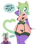 anthro clothing female garter_belt garter_straps legwear pasties penis_shadow simple_background solo thick_thighs thigh_highs tongue tongue_out white_background wide_hips fullmontis sega sonic_the_hedgehog_(series) fan_character domestic_cat felid feline felis mammal absurd_res hi_res