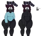 antennae_(anatomy) anthro big_butt black_body bottomless brown_hair butt clothed clothing cute_fangs hair logo looking_at_viewer male moobs nipples reference_image shirt shirt_only smile solo text thick_thighs topwear topwear_only vincikkkk vincizinho_(artist) jack_(vincizinho) samuca_(vincizinho) animal_humanoid ant ant_humanoid arthropod arthropod_humanoid canid canine canis humanoid hymenopteran hymenopteran_humanoid insect insect_humanoid mammal wolf artist_logo artist_name hi_res model_sheet portuguese_text shaded signature translated