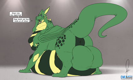 after_vore anus balls belly big_balls big_belly dialogue digitigrade eyewear genitals glasses huge_balls huge_belly hyper hyper_balls hyper_belly hyper_genitalia male nude prey_bulge simple_background solo vore wings owligatorstudios mythology degyn_sefer dragon mythological_creature mythological_scalie scalie taur 2023 absurd_res hi_res