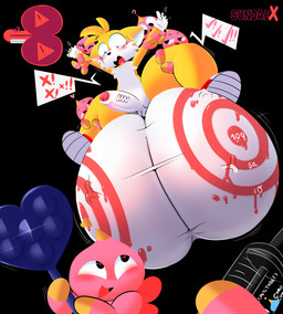 after_expansion after_inflation anthro arm_grab ball_inflation ballbusting balls balls_expansion balls_inflation big_balls black_background black_nose blue_eyes blush blush_lines bodily_fluids bodypaint bouncing_balls chest_tuft clothing cock_and_ball_torture dialogue dominant dominant_female domination/submission erection expansion female footwear footwear_only forced fur gameplay_mechanics genital_expansion genital_torture genitals gloves group gui hair handwear head_tuft health_bar heart_symbol huge_balls hyper hyper_balls hyper_genitalia imminent_ballbusting imminent_spanking imminent_torture immobilization inflation larger_male leg_grab male male/female mostly_nude multicolored_body open_mouth paddle painted_balls penis pink_body question_mark questionable_consent saggy_balls sex_toy shocked shoes shoes_only simple_background size_difference small_dom_big_sub smaller_female smile smug smug_expression smug_face smug_grin speech_bubble submissive submissive_male sweat sweatdrop syringe target target_(marking) text thick_thighs torture torture_device trying_to_escape tuft vein veiny_balls veiny_penis warning_sign white_balls white_body white_fur white_penis wide_hips wings worried worried_face worried_look yellow_body yellow_fur sundaebunnyx project_x_love_potion_disaster sega sonic_the_hedgehog_(series) miles_prower canid canine canis chao_(sonic) fox mammal 2025 digital_media_(artwork) english_text hi_res