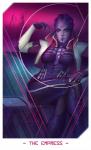 blue_eyes card card_template clothed clothing dancing female fortune_telling fully_clothed group looking_at_viewer major_arcana not_furry pole pole_dancing pose purple_body purple_skin sitting smile solo_focus tarot tarot_card the_empress_(tarot) alteya bioware electronic_arts mass_effect aria_t'loak alien alien_humanoid asari humanoid hi_res