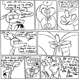 anthro armor awkward crown cybernetic_limb cybernetics dialogue embarrassed excited female group headgear helmet judging machine male size_difference text yelling the_weaver cartoon_network mao_mao:_heroes_of_pure_heart coby_(mao_mao) orangusnake ramaraffe ratarang tanner_(mao_mao) ape cobra cyborg giraffe giraffid haplorhine mammal murid murine orangutan primate rat reptile rodent scalie snake 1:1 2025 black_and_white comic english_text hi_res line_art monochrome