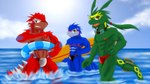 anthro clothed clothing eyewear goggles group hair inflatable inner_tube legendary_trio male muscular nipples pokemorph ponytail speedo speedo_only splashing_water surfboard swimming_goggles swimwear topless trio water weather_trio akino-kamihara nintendo pokemon iwao_amano_(akino-kamihara) tsubasa_amano_(akino-kamihara) ushio_amano_(akino-kamihara) generation_3_pokemon groudon kyogre legendary_pokemon pokemon_(species) rayquaza 16:9 widescreen brother_(lore) brothers_(lore) sibling_(lore)