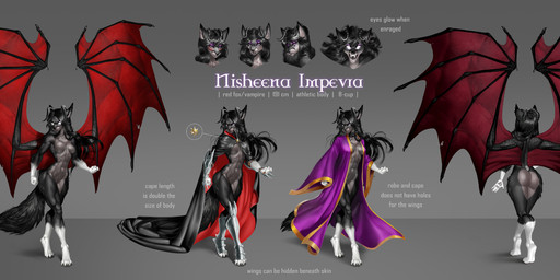 angry anthro armor big_wings blush bodily_fluids breasts butt cape clothing crying fangs female fur gauntlets gloves glowing glowing_eyes hair handwear horn long_hair looking_at_viewer membrane_(anatomy) membranous_wings muscular muscular_female red_wings robe shin_guards smile solo tears teeth wings aomori kassimor nisheena_impevra_(vampire) canid canine fox mammal red_fox true_fox vampire digital_media_(artwork) hi_res shaded