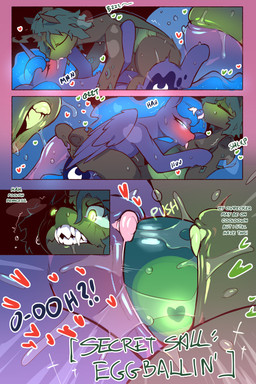 black_body blue_body blue_fur blush clitoral_slit dialogue duo egg egg_in_vagina egg_transfer exclamation_point eyebrows female female/female feral fur genitals green_eyes hair hooves horn lying on_back oviposition penetration quadruped question_mark sex teeth text thick_clitoral_hood thick_clitoris tribadism vaginal vaginal_oviposition vaginal_penetration vulva cold-blooded-twilight friendship_is_magic hasbro my_little_pony princess_luna_(mlp) queen_chrysalis_(mlp) arthropod changeling_(mlp) equid equine horse mammal pony 2025 2:3 comic english_text hi_res