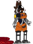 air_tank air_tube ambiguous_gender antenna_wire brown_body brown_fur fluffy_ears fur machine orange_eyes robotic_arms robotic_legs screen screen_face chromulus lethal_company protogen robot