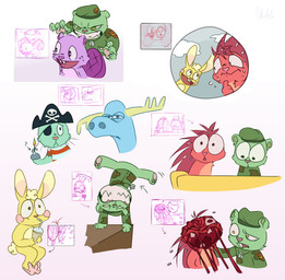 anthro antlers army_uniform beaver_tail beret buckteeth bunny_slippers burger camo clothing cloud container cotton_tail cup dog_tags drinking drinking_straw eye_patch eyewear female female_anthro food gore grill hat head_tuft headgear headwear heart_nose heart_symbol hook hook_hand horn long_ears male male_anthro pawpads pirate_hat quills_(anatomy) rosy_cheeks scut_tail sharp_teeth short_ears short_tail tail teeth tooth_gap tuft whiskers shakly happy_tree_friends cuddles_(htf) flaky_(htf) flippy_(htf) fliqpy_(htf) lumpy_(htf) russell_(htf) toothy_(htf) bear beaver deer lagomorph leporid mammal moose mustelid new_world_deer otter porcupine rabbit rodent sea_otter absurd_res hi_res
