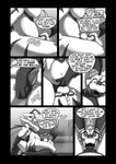 3_fingers 4_arms antennae_(anatomy) anthro ball_squeeze balls cunnilingus dialogue dominant dominant_female duo facesitting female fingers foreplay genitals leglock male male/female multi_arm multi_limb nude nude_anthro nude_female nude_male oral penis sex sitting_on_another speech_bubble stinger stinger_tail tail text tongue tongue_out vaginal wings soomir heather_(soomir) hectar_(soomir) arthropod bee hymenopteran insect absurd_res comic english_text hi_res monochrome