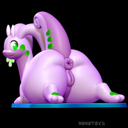3d_print anus female feral genitals green_eyes lying pawpads puffy_anus purple_body raised_tail simple_background smile solo tail vulva nonotoys nintendo pokemon generation_6_pokemon goodra pokemon_(species) 1:1 3d_(artwork) digital_media_(artwork) hi_res
