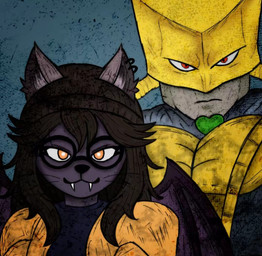 anthro bat_wolf duo female male male/female selene_noctis jojo's_bizarre_adventure stardust_crusaders dio_brando the_world_(jjba) bat mammal