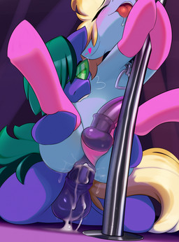 anal anal_penetration animal_genitalia animal_penis balls bedroom_eyes bite blush bodily_fluids clothing clothing_aside collar cum cum_inside duo equine_genitalia equine_penis erection eyewear feral flared_penis genital_fluids genitals glasses hair heart_symbol legwear looking_pleasured male male/male male_feral medial_ring narrowed_eyes panties panties_aside penetration penile penile_penetration penis penis_in_ass pink_stockings pole quadruped seductive sex stockings stripper_pole tail tongue tongue_out underwear underwear_aside imadeus hasbro my_little_pony ender_(enderpon) fan_character goldie_(goldieknightt) equid equine horse mammal pony 2023 digital_drawing_(artwork) digital_media_(artwork) hi_res