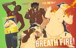 bottle breath_powers clothed clothesplosion clothing container dialogue drinking elemental_manipulation eyes_closed featureless_crotch feral fire fire_breathing fire_manipulation flaming_hair flaming_mane food fur fur_growth gradient_background growth happy hot_sauce male navy_fur nude open_mouth pseudo_hair pseudo_mane simple_background solo tan_body tan_fur text tongue tongue_out transformation weight_gain yuniwolfsky nintendo pokemon generation_2_pokemon human mammal pokemon_(species) typhlosion english_text hi_res