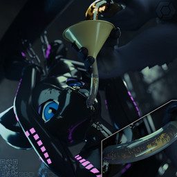 anthro biped black_latex bodily_fluids clothing cuff_(restraint) degradation dominant drinking drinking_urine duo forced forced_drinking funnel genital_fluids handcuffed handcuffs hands_above_head latex latex_clothing latex_skinsuit living_urinal male metal_cuffs restraints skinsuit slim_anthro slim_male slim_sub solo_focus submissive submissive_anthro submissive_male tight_clothing topwear tube tube_top urine urine_in_mouth watersports bounddev domestic_cat felid feline felis mammal 1:1 3d_(artwork) digital_media_(artwork) hi_res story story_at_source story_in_description