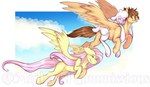 alternate_species brown_body brown_hair brown_tail feathered_wings feathers female feral flying fur group hair hooves male pink_hair pink_tail ponification smile tail trio white_body white_fur wings wool_(fur) yellow_body miphassl friendship_is_magic hasbro kingdom_hearts my_little_pony mythology square_enix them's_fightin'_herds fluttershy_(mlp) pom_(tfh) sora_(kingdom_hearts) bovid caprine equid equine mammal mythological_creature mythological_equine pegasus sheep hi_res signature