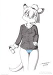 anthro bottomwear camel_toe clothed clothing fashion female hoodie panties panty_shot pattern_bottomwear pattern_clothing pattern_panties pattern_underwear solo striped_bottomwear striped_clothing striped_panties striped_underwear stripes thigh_gap toony topwear underwear tirashanks_(artist) erja_(character) kangaroo macropod mammal marsupial